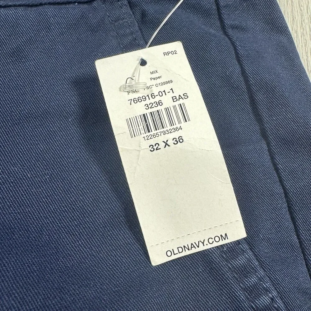 Old Navy Lived In Chino Pants Men’s 32x36 Tall Navy Casual Straight Leg New